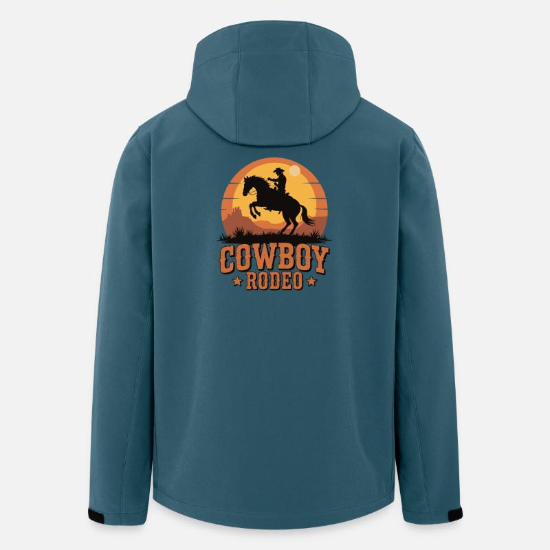 Cowboy Rodeo - Wild West Sunset Design - Recycelte Männer Softshell-Jacke von Stanley/Stella - Dunkles Petrol