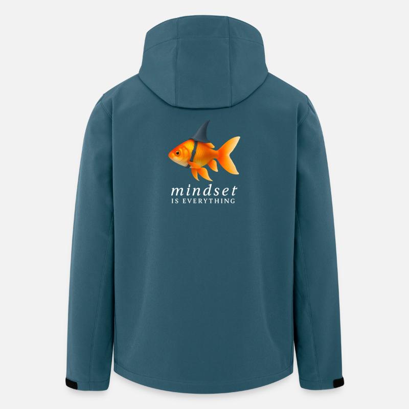 Mindset Goldfisch mit Helm, Motivationsspruch - Recycelte Männer Softshell-Jacke von Stanley/Stella - Dunkles Petrol