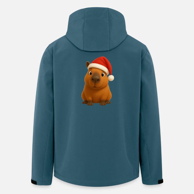 Capybara Weihnachten - Recycelte Männer Softshell-Jacke von Stanley/Stella - Dunkles Petrol