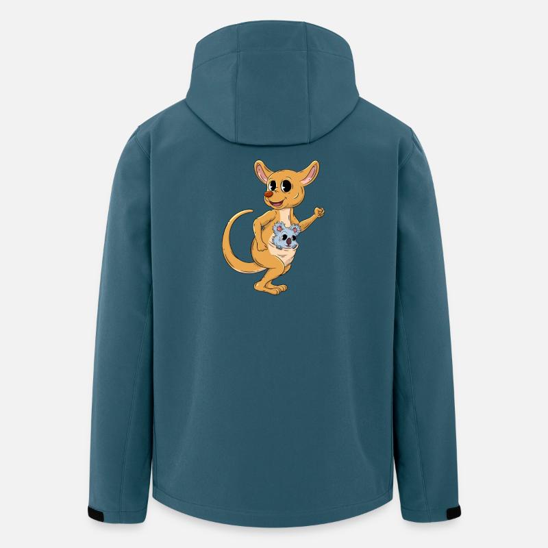 Känguru mit Koala Baby  - Recycelte Männer Softshell-Jacke von Stanley/Stella - Dunkles Petrol