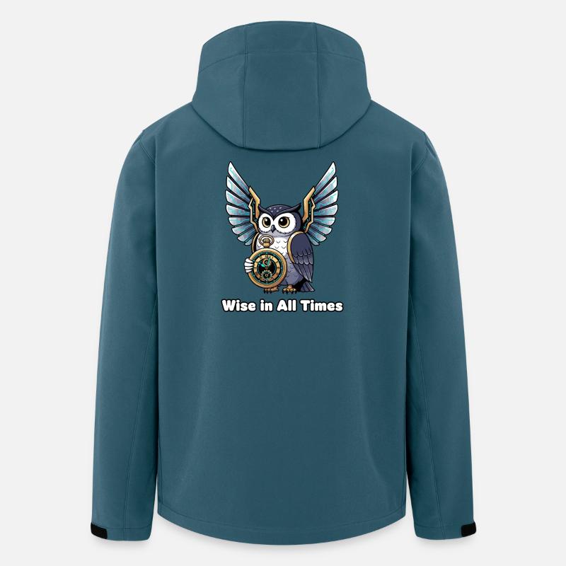Wise Owl with Clock – Timeless Wisdom - Men’s Recycled Softshell Jacket by Stanley/Stella - stargazer