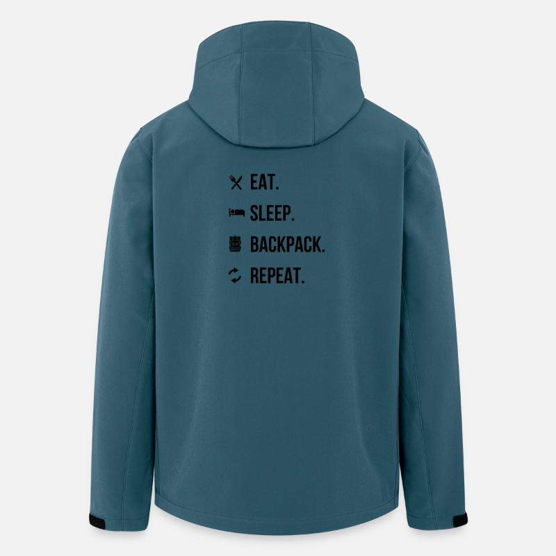 Eat, Sleep, Backpack, Repeat – Abenteuer Shirt - Recycelte Männer Softshell-Jacke von Stanley/Stella - Dunkles Petrol