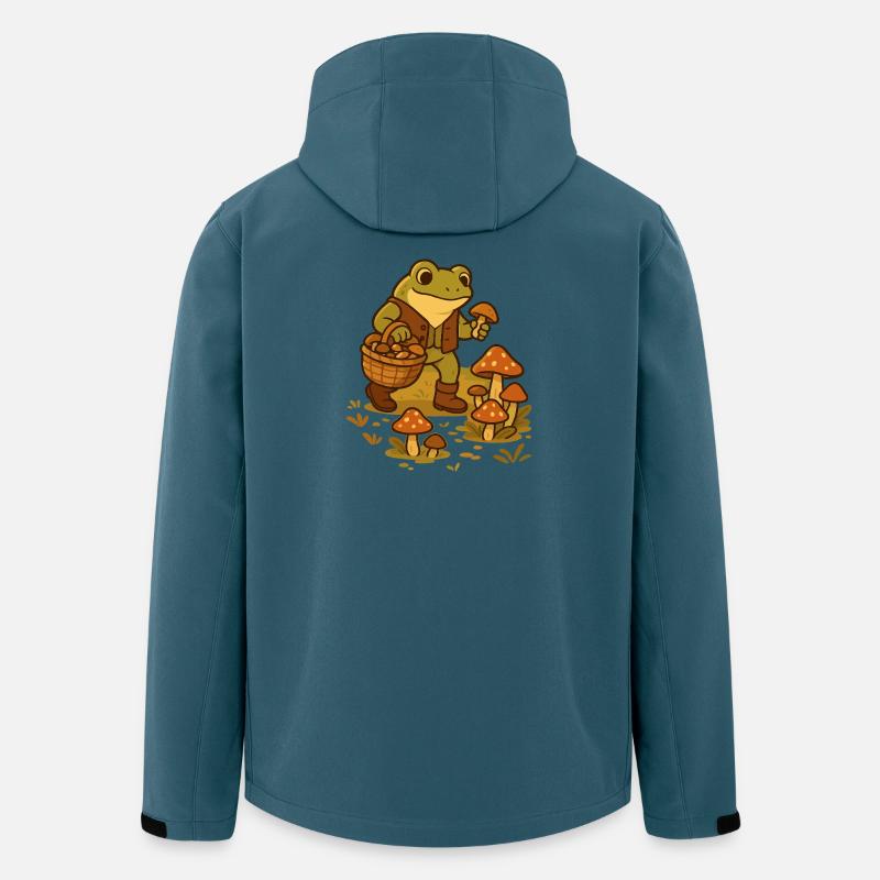 Frosch mit Pilzkorb – Mushroom Picker Frog - Recycelte Männer Softshell-Jacke von Stanley/Stella - Dunkles Petrol