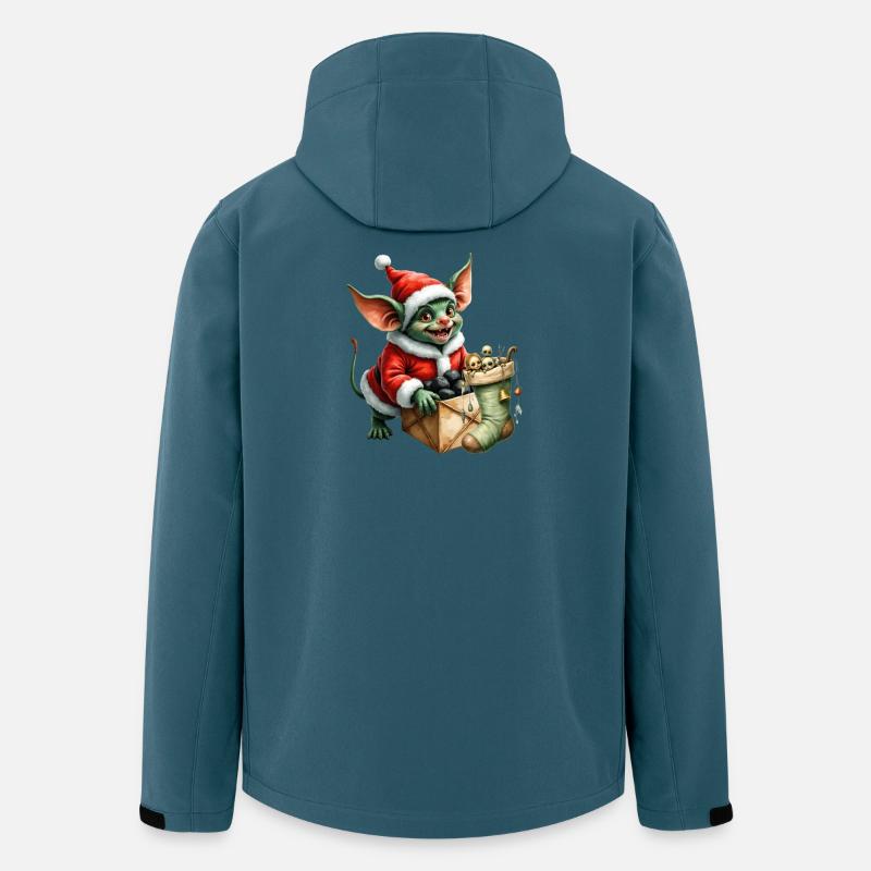 Grüner Weihnachtself mit Sack - Recycelte Männer Softshell-Jacke von Stanley/Stella - Dunkles Petrol