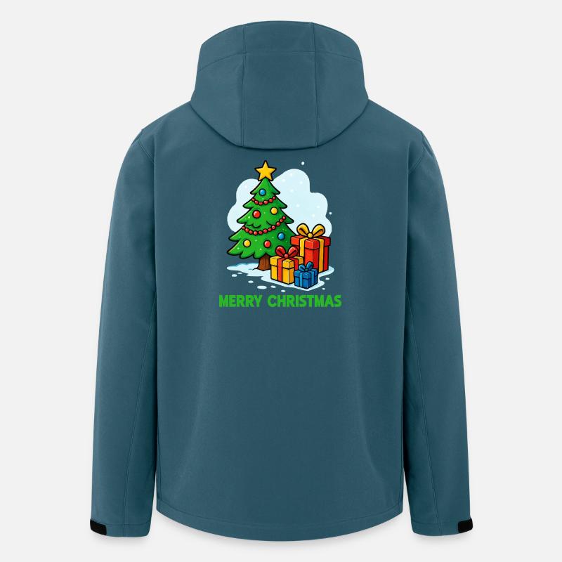 Sapin de Noël avec cadeaux - Veste softshell homme en polyester recyclé Stanley/Stella - bleu pétrole foncé