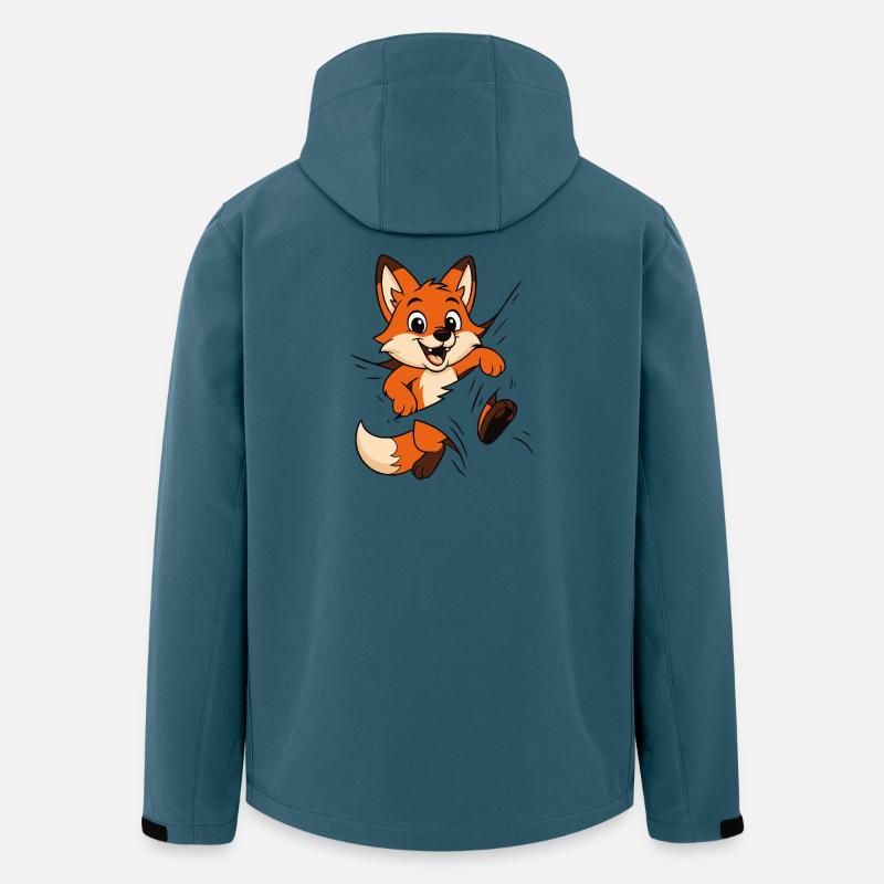 Süßer Comic Fuchs – Kinder & Tierliebhaber Motiv - Recycelte Männer Softshell-Jacke von Stanley/Stella - Dunkles Petrol