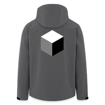 Geometrische Würfel-Silhouette - Recycelte Männer Softshell-Jacke von Stanley/Stella - Dunkles Petrol - Hinten - AI Model Male 185 light (185cm)