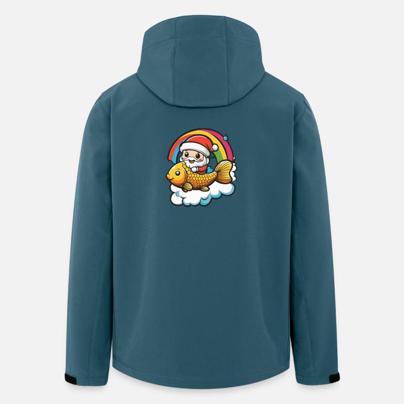 Goldfische Weihnachtsmann Weihnachten - Recycelte Männer Softshell-Jacke von Stanley/Stella - Dunkles Petrol