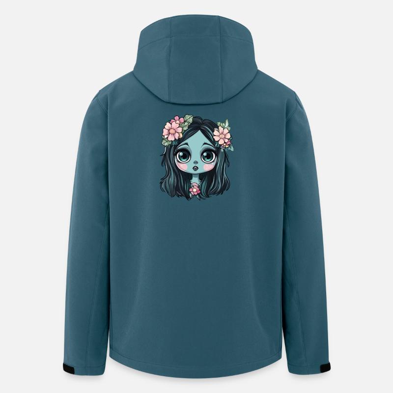 Blaues Blumenmädchen mit Krone - Recycelte Männer Softshell-Jacke von Stanley/Stella - Dunkles Petrol