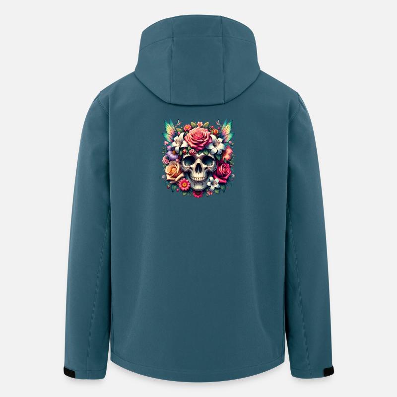 Blumen Schädel Schönheit Blühen - Recycelte Männer Softshell-Jacke von Stanley/Stella - Dunkles Petrol