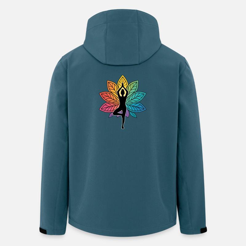 Yoga Baumhaltung Silhouette mit Lotus Chakra - Recycelte Männer Softshell-Jacke von Stanley/Stella - Dunkles Petrol