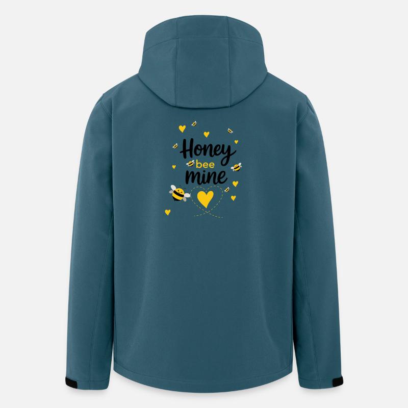 Honigbienen-Mine - Bienen & Gelbes Herz - Recycelte Männer Softshell-Jacke von Stanley/Stella - Dunkles Petrol
