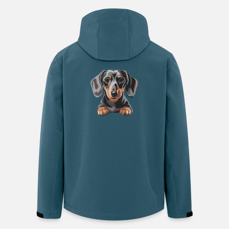 Dackel Welpe Illustration - Recycelte Männer Softshell-Jacke von Stanley/Stella - Dunkles Petrol