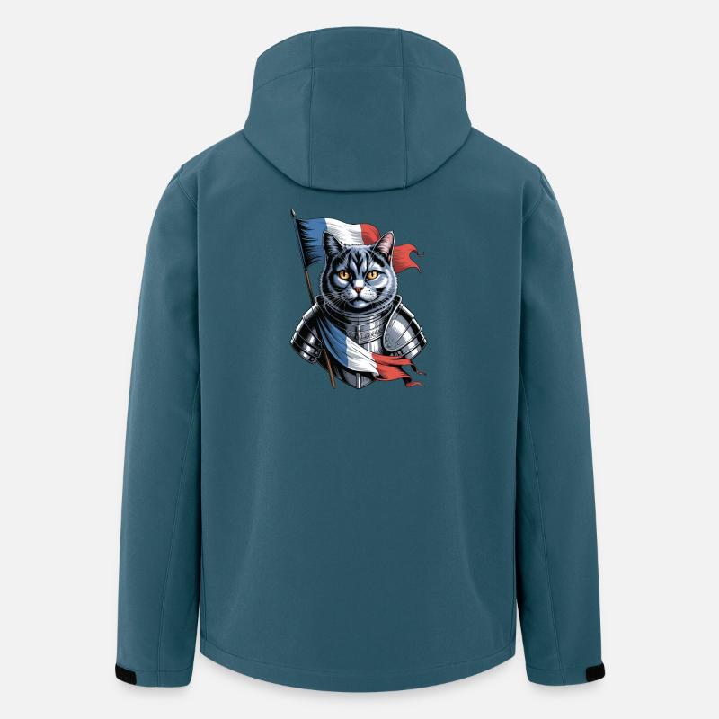 Frankreich Katze Ritter - Recycelte Männer Softshell-Jacke von Stanley/Stella - Dunkles Petrol