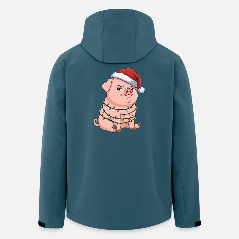 Grumpy Pig Christmas Clumsy Santa Funny - Men’s Recycled Softshell Jacket by Stanley/Stella - stargazer