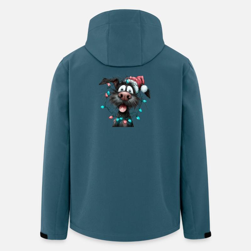 Weihnachtswuff mit Lichterkette - Recycelte Männer Softshell-Jacke von Stanley/Stella - Dunkles Petrol