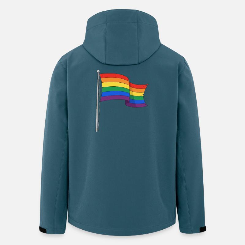 Regenbogenflagge kurvige Strecken - Recycelte Männer Softshell-Jacke von Stanley/Stella - Dunkles Petrol