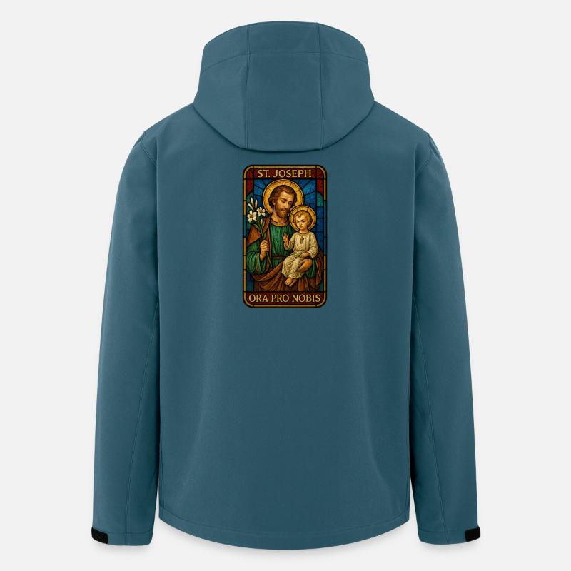 St Josef Ikon: Vater mit Kind - Recycelte Männer Softshell-Jacke von Stanley/Stella - Dunkles Petrol