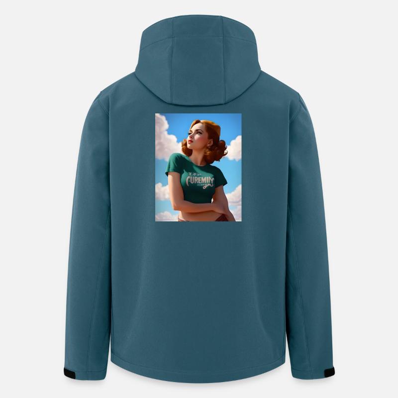 Retro-Dame unter dem Himmel – GBC - Recycelte Männer Softshell-Jacke von Stanley/Stella - Dunkles Petrol