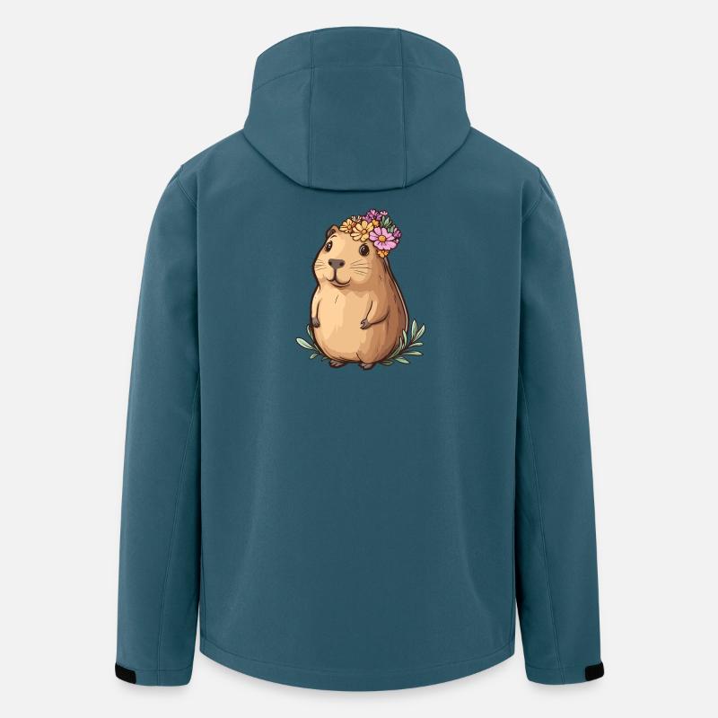 Kapibara mit Blumenkranz - Recycelte Männer Softshell-Jacke von Stanley/Stella - Dunkles Petrol