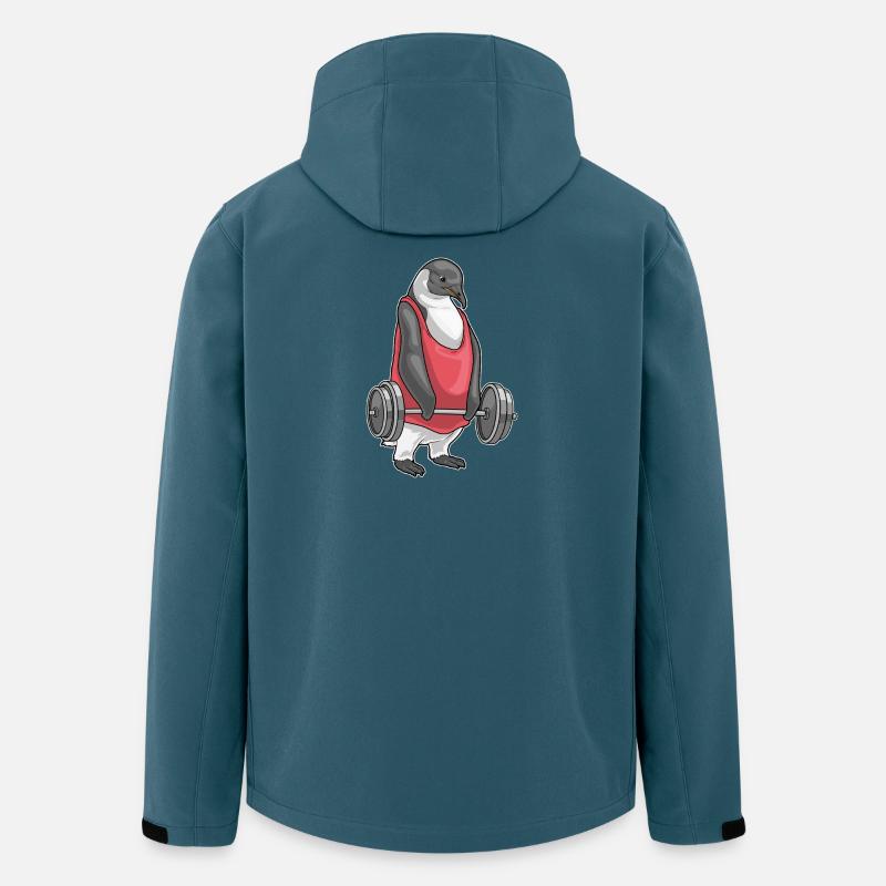 Penguin Bodybuilder Barbell Bodybuilding - Men’s Recycled Softshell Jacket by Stanley/Stella - stargazer