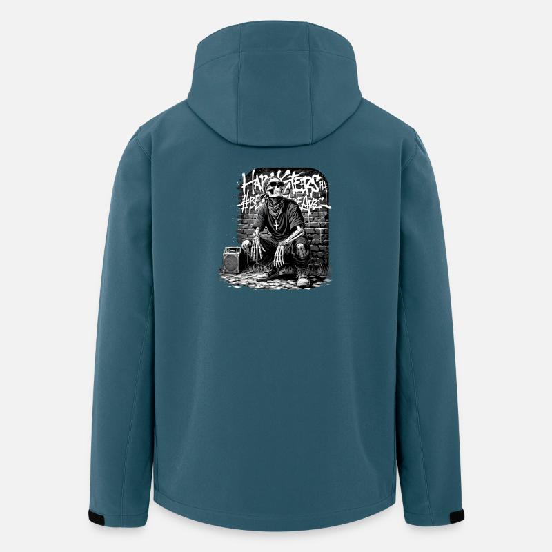 Skelett Graffiti mit Boombox - Recycelte Männer Softshell-Jacke von Stanley/Stella - Dunkles Petrol
