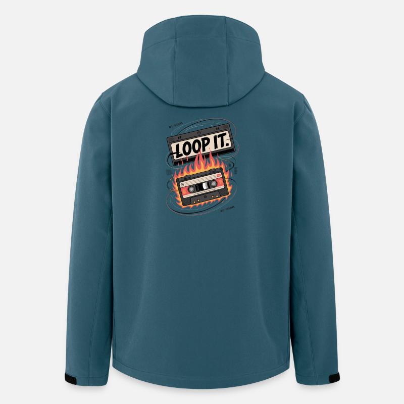 Loop It Flammen Cassette - Recycelte Männer Softshell-Jacke von Stanley/Stella - Dunkles Petrol