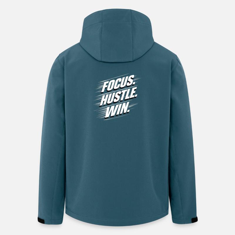 Graphique de victoire Focus Hustle - Veste softshell homme en polyester recyclé Stanley/Stella - bleu pétrole foncé