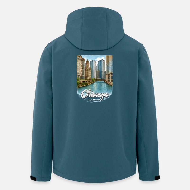 Chicago Illinois - Recycelte Männer Softshell-Jacke von Stanley/Stella - Dunkles Petrol