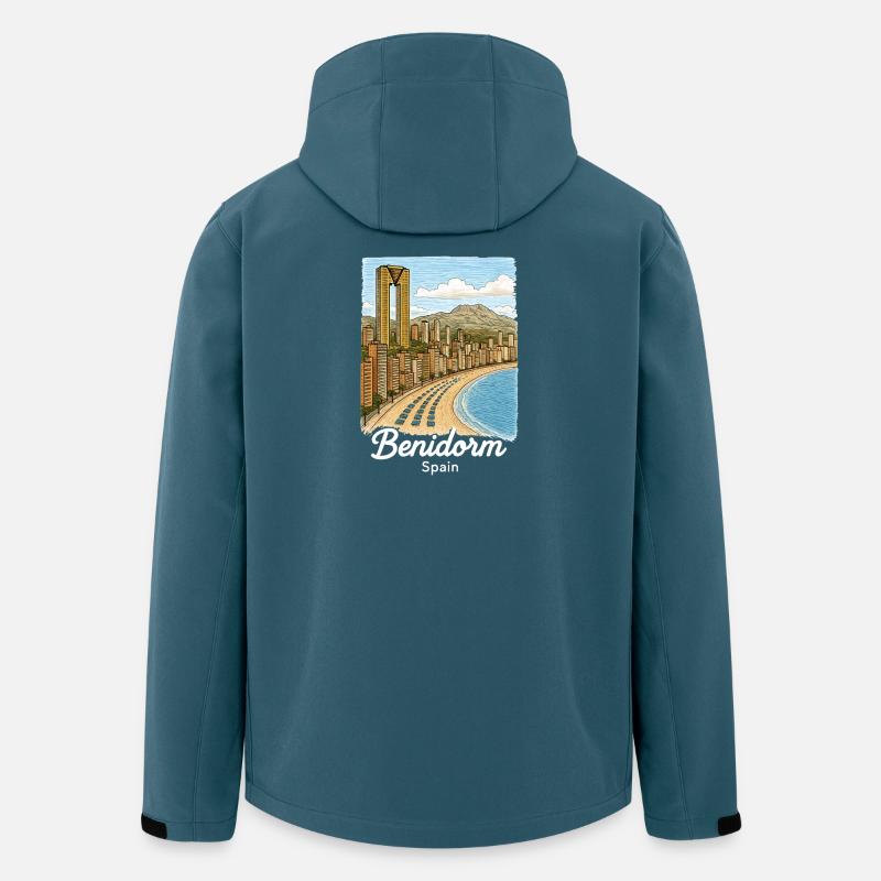 Benidorm, Espagne - Veste softshell homme en polyester recyclé Stanley/Stella - bleu pétrole foncé