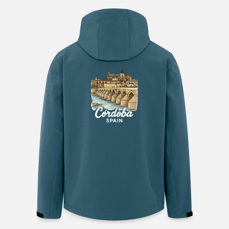 Cordoue, Espagne - Veste softshell homme en polyester recyclé Stanley/Stella - bleu pétrole foncé