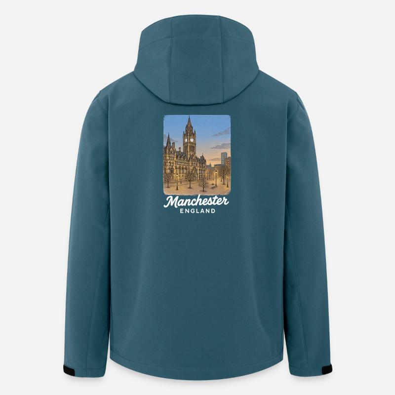 Manchester England - Recycelte Männer Softshell-Jacke von Stanley/Stella - Dunkles Petrol