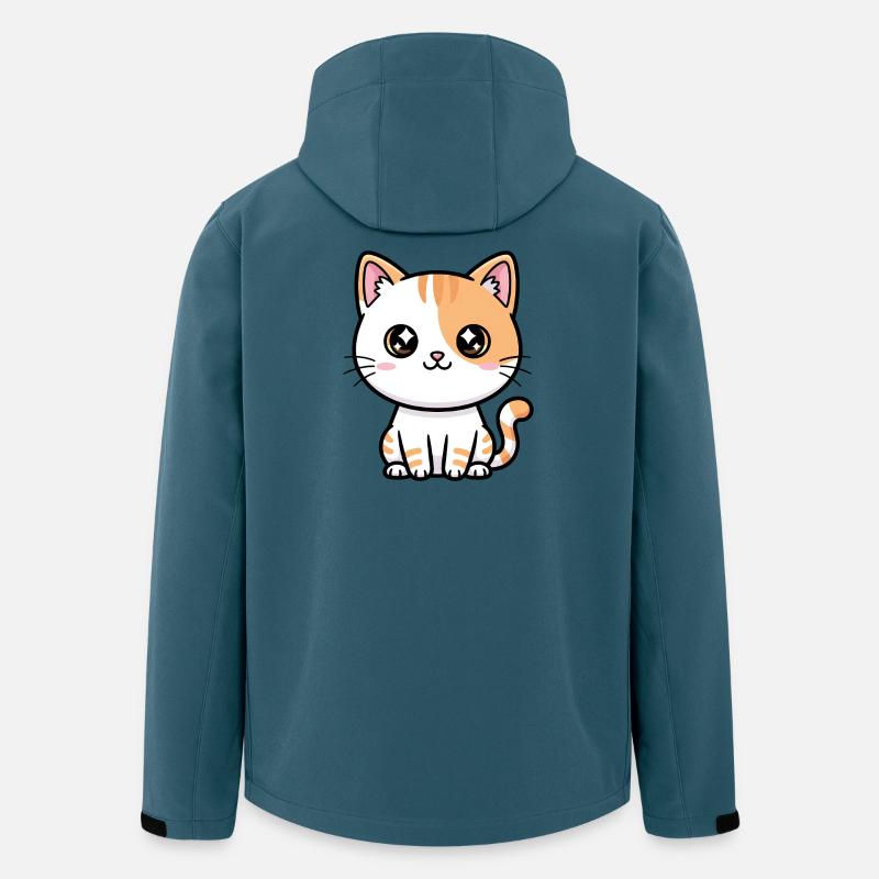 Kawaii Calico Kitty - Recycelte Männer Softshell-Jacke von Stanley/Stella - Dunkles Petrol