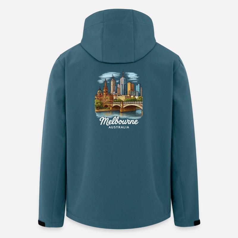 Melbourne Australien - Recycelte Männer Softshell-Jacke von Stanley/Stella - Dunkles Petrol