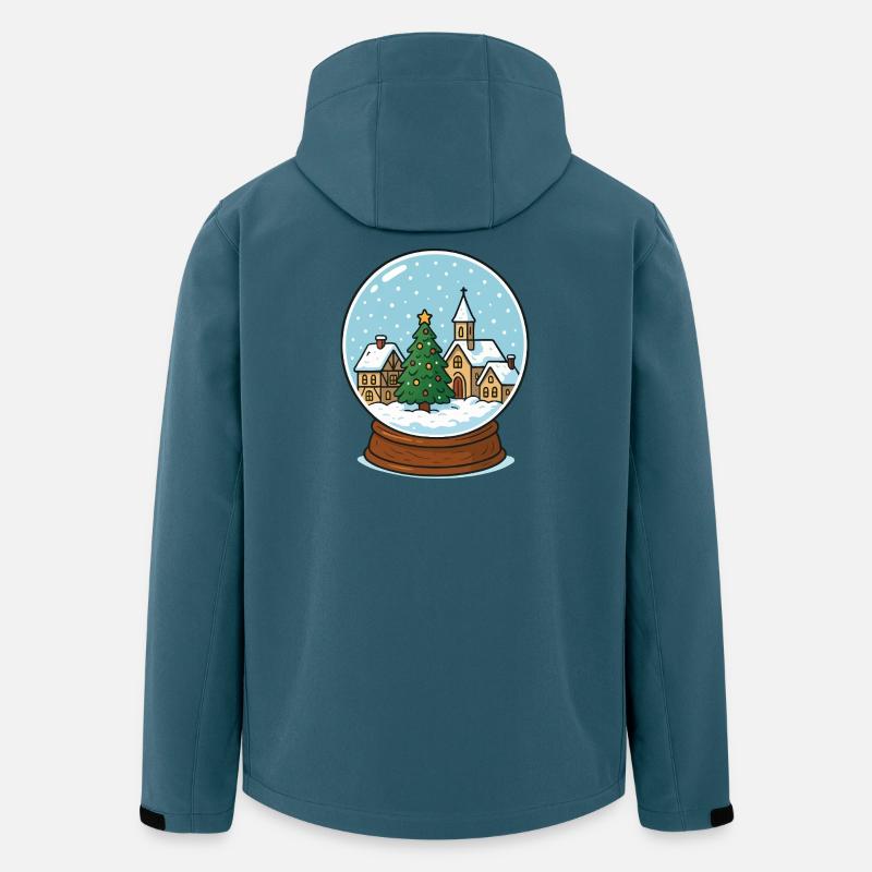 Winterdorf in Schneekugel - Recycelte Männer Softshell-Jacke von Stanley/Stella - Dunkles Petrol