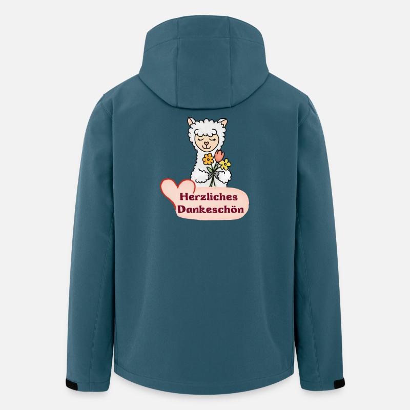 Blumen-Alpaka: Herzliches Dankeschön - Recycelte Männer Softshell-Jacke von Stanley/Stella - Dunkles Petrol