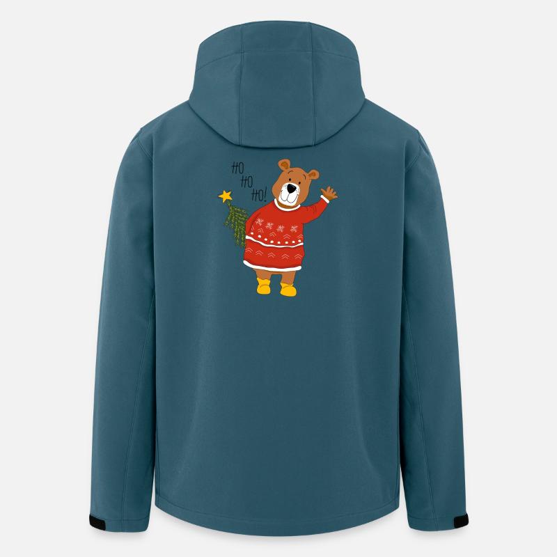 Bär mit Weihnachtsbaum - Recycelte Männer Softshell-Jacke von Stanley/Stella - Dunkles Petrol