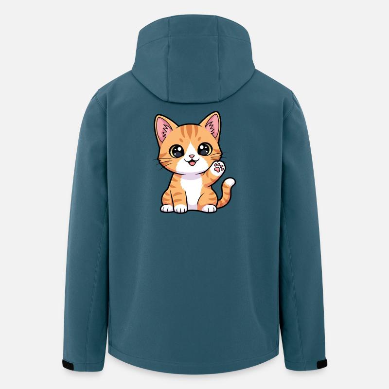 Sunny Paws Ginger Kitten - Recycelte Männer Softshell-Jacke von Stanley/Stella - Dunkles Petrol