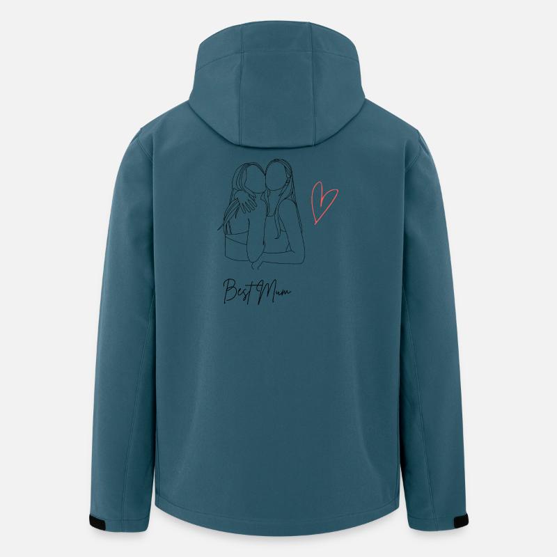Beste Mama mit Herz - Best Mum - Recycelte Männer Softshell-Jacke von Stanley/Stella - Dunkles Petrol