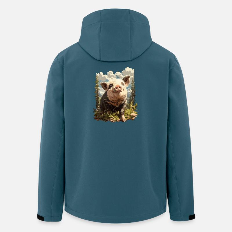 Schweine Schwein - Recycelte Männer Softshell-Jacke von Stanley/Stella - Dunkles Petrol
