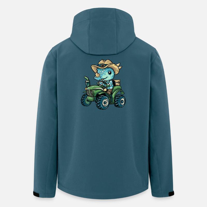 Dinosaurier triceratops Traktor Farmer - Recycelte Männer Softshell-Jacke von Stanley/Stella - Dunkles Petrol