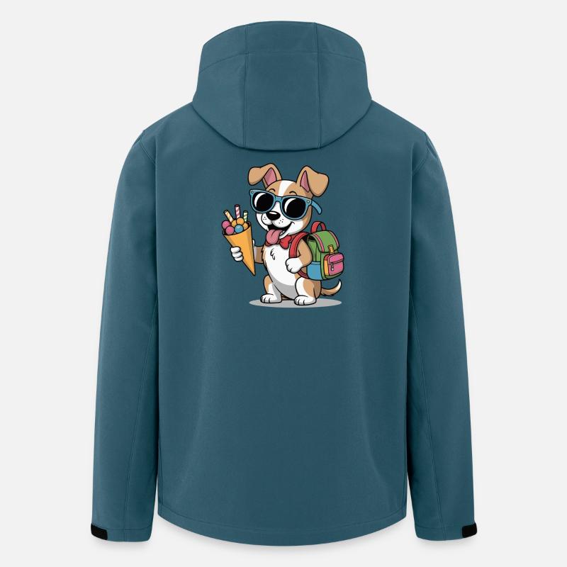 Sommerhund mit Eiscreme - Recycelte Männer Softshell-Jacke von Stanley/Stella - Dunkles Petrol