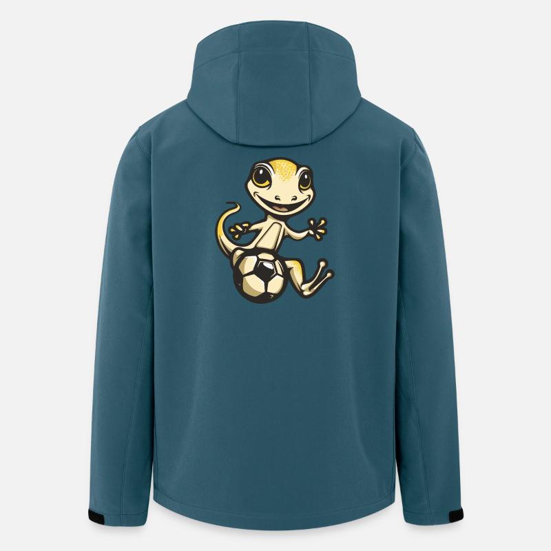 Gecko Kickt Fußball - Recycelte Männer Softshell-Jacke von Stanley/Stella - Dunkles Petrol