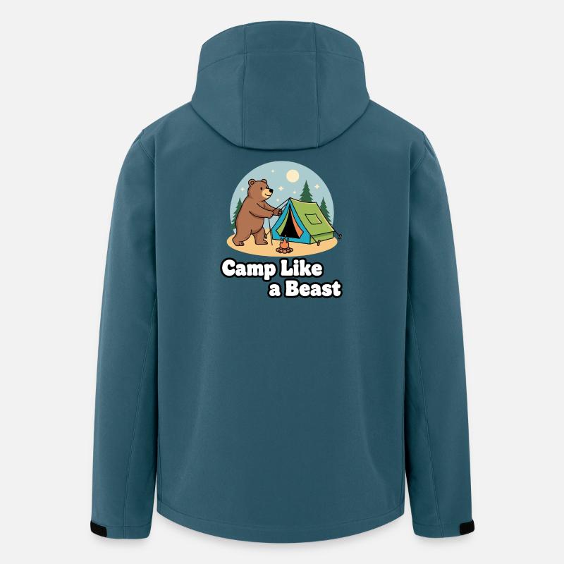 Camp Like a Beast - Recycelte Männer Softshell-Jacke von Stanley/Stella - Dunkles Petrol