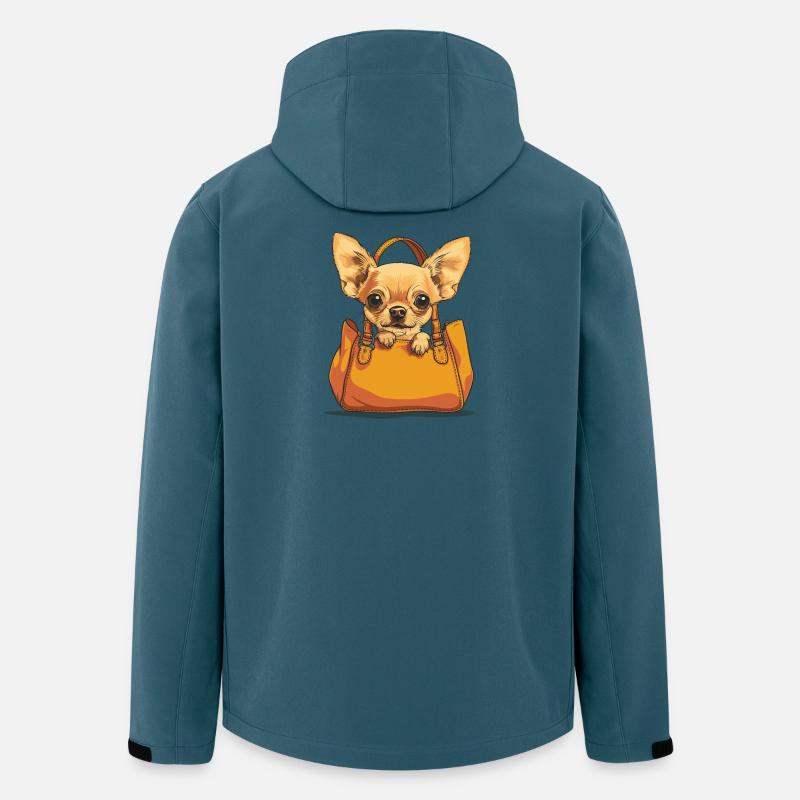 Chihuahua in Tasche Süß - Recycelte Männer Softshell-Jacke von Stanley/Stella - Dunkles Petrol