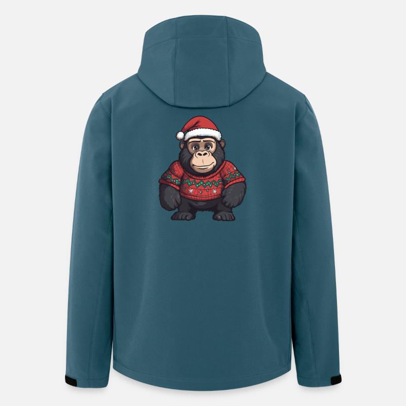 Gorilla Weihnachten Xmas - Recycelte Männer Softshell-Jacke von Stanley/Stella - Dunkles Petrol