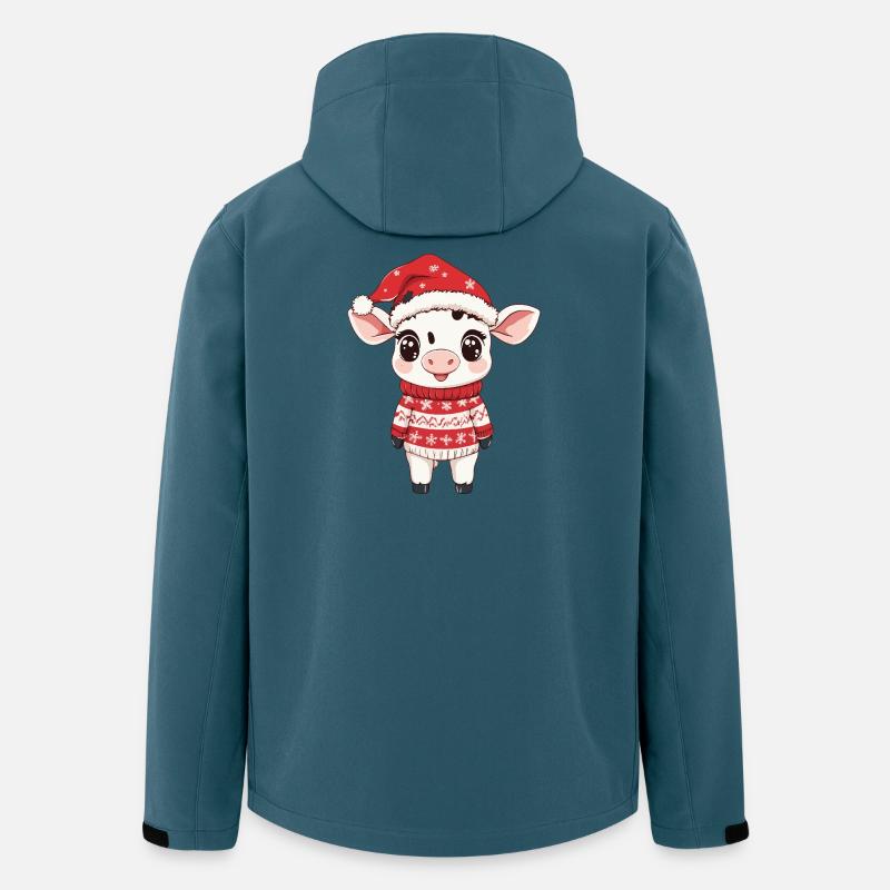 Kuh Weihnachten Xmas - Recycelte Männer Softshell-Jacke von Stanley/Stella - Dunkles Petrol