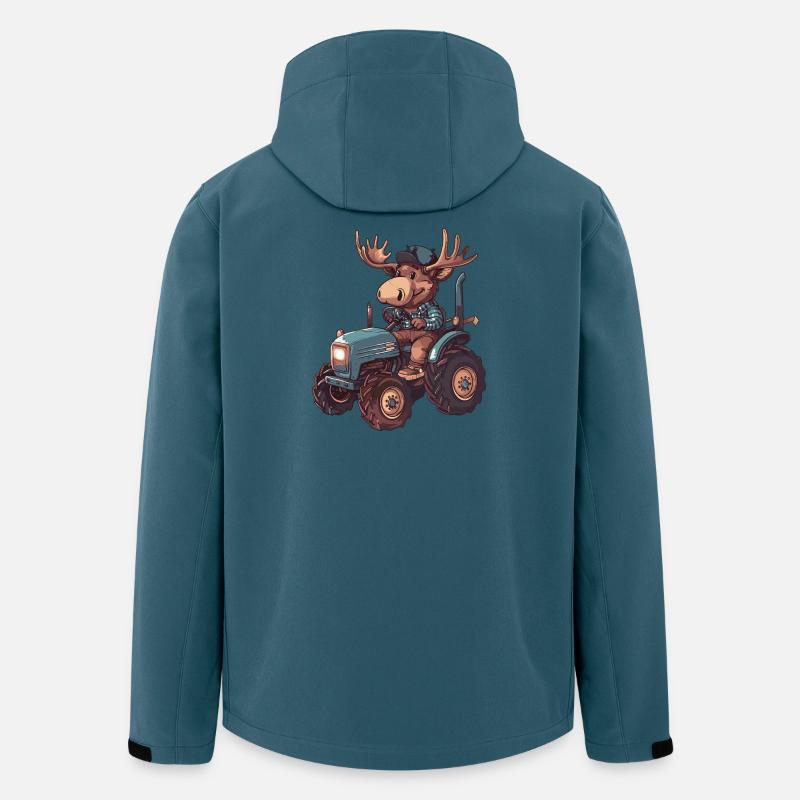 Elch Traktor Farmer - Recycelte Männer Softshell-Jacke von Stanley/Stella - Dunkles Petrol