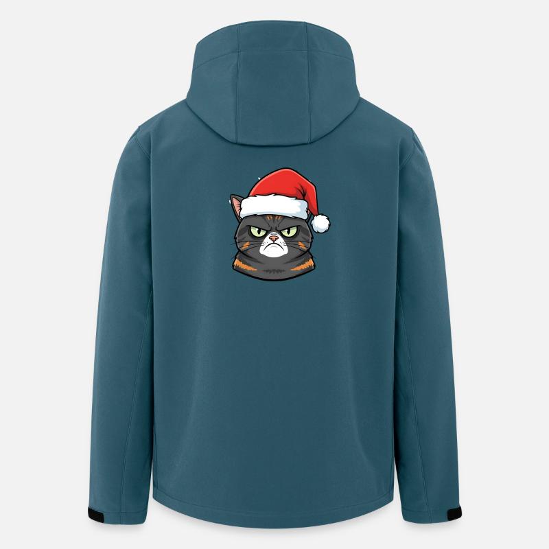 Grimmiger Weihnachtskater anti weihnachts katze - Recycelte Männer Softshell-Jacke von Stanley/Stella - Dunkles Petrol