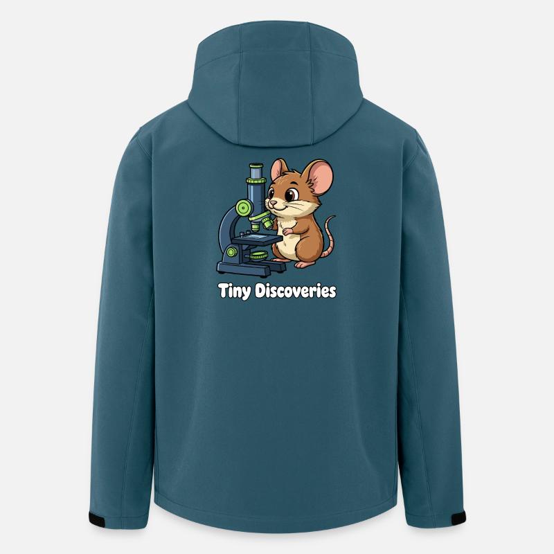 Kleine Entdeckungen Maus Mikroskop - Recycelte Männer Softshell-Jacke von Stanley/Stella - Dunkles Petrol